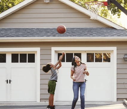 First Time Home Buyer Family Playing Basketball